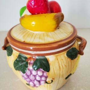 Vintage Cookie/candy Jar With Raised Fruits